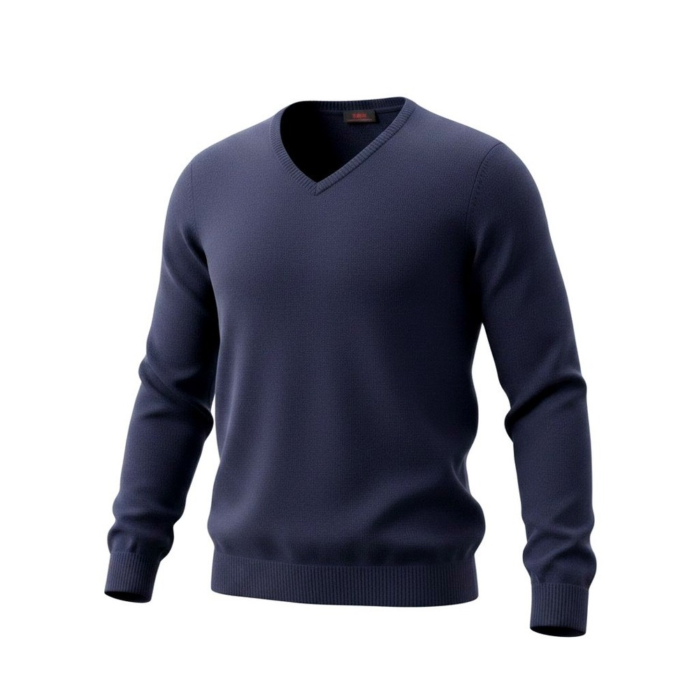 Quince V-Neck Sweater Mens L Navy Blue 100% Mongolian Cashmere Pullover Comfy